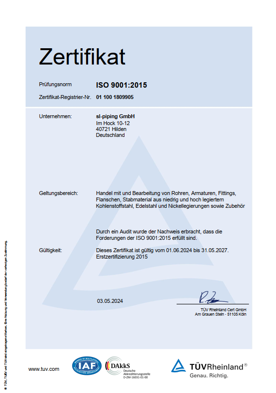2027-05-31 SL-Piping ISO 9001 Cert DE